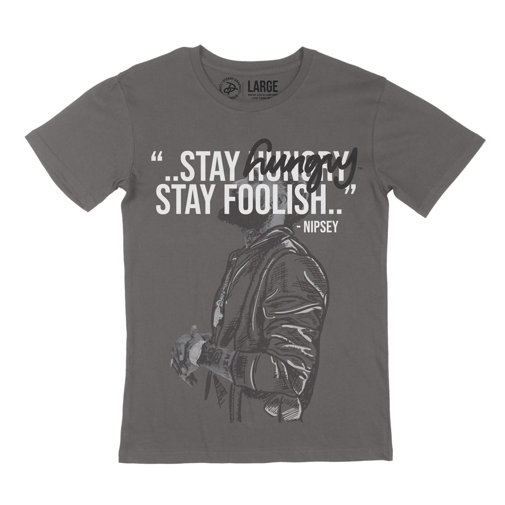 Hungry™ “Stay Hungry Stay Foolish” Motivational Quote Tee – Premium Unisex
